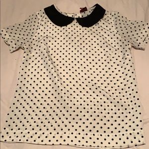 Cream polka dotted blouse